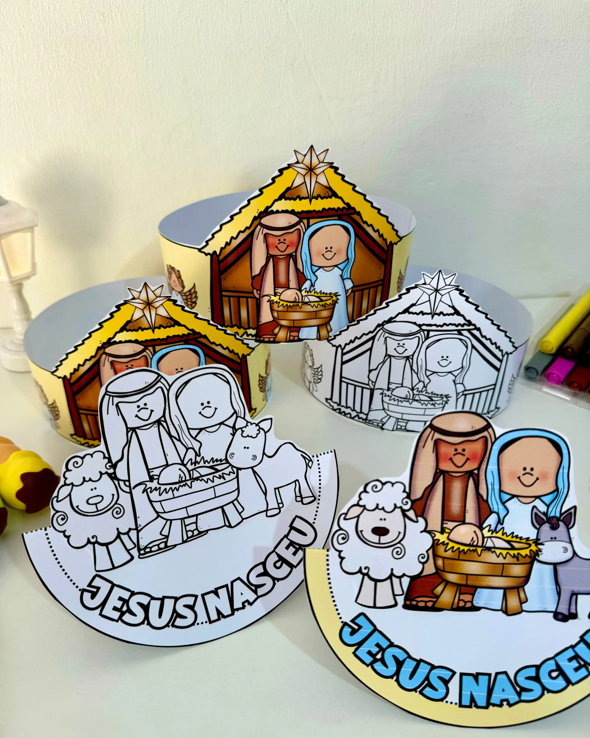 Presépio Dançante e Coroa de Natal para Educação Infantil — amostra 3: Recurso de Natal com presépio dançante e coroa…