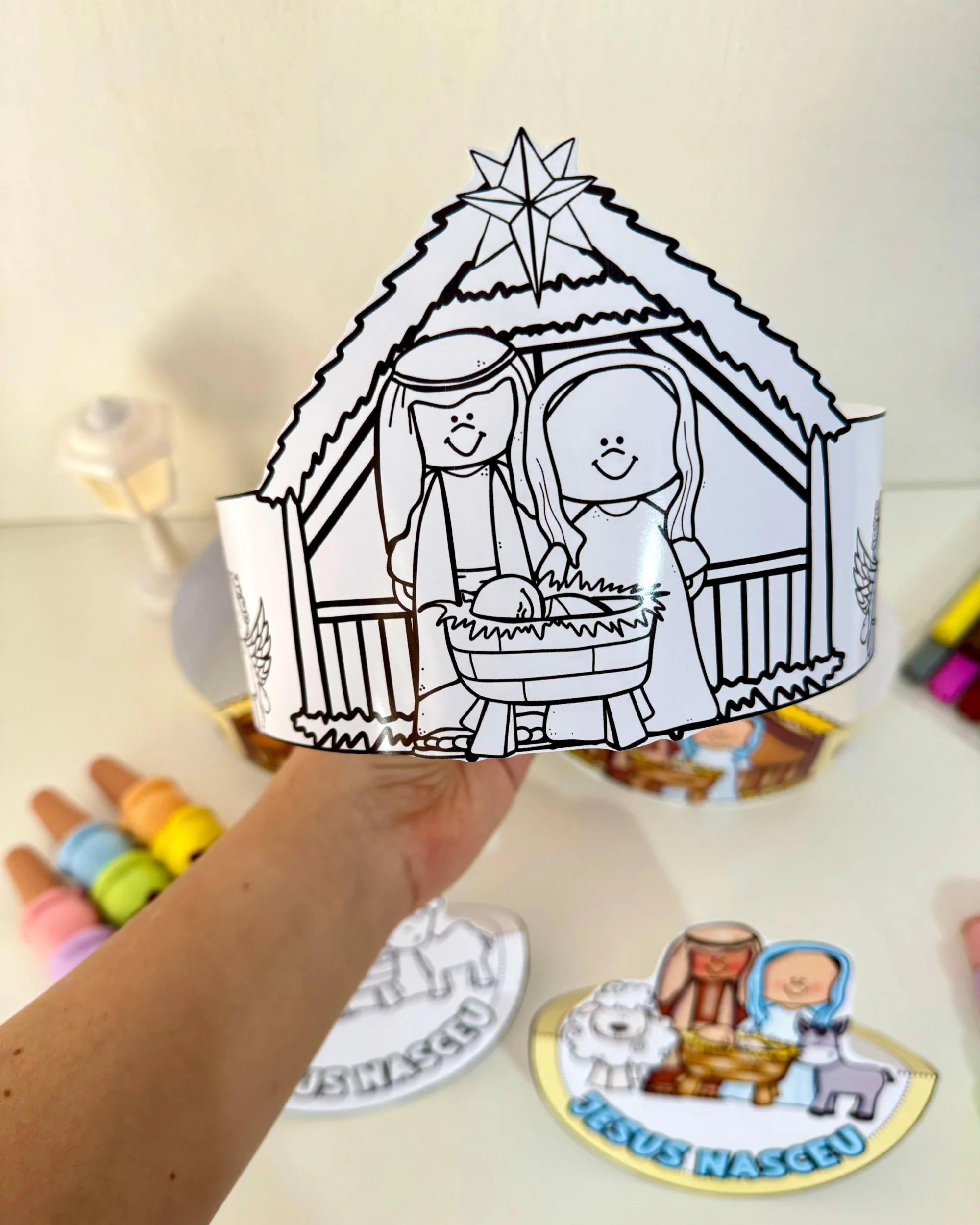 Presépio Dançante e Coroa de Natal para Educação Infantil — amostra 4: Recurso de Natal com presépio dançante e coroa…