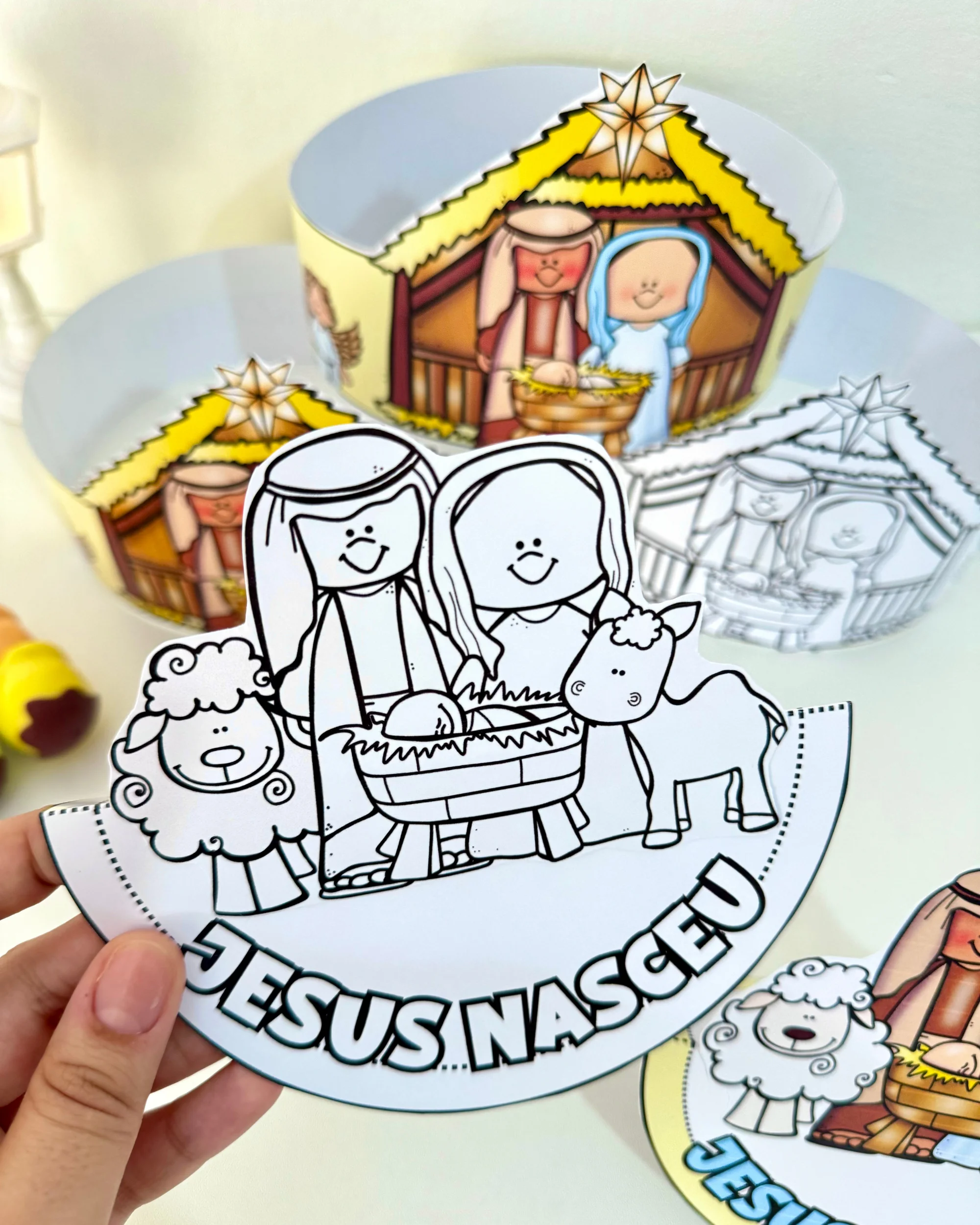 Presépio Dançante e Coroa de Natal para Educação Infantil — amostra 6: Recurso de Natal com presépio dançante e coroa…