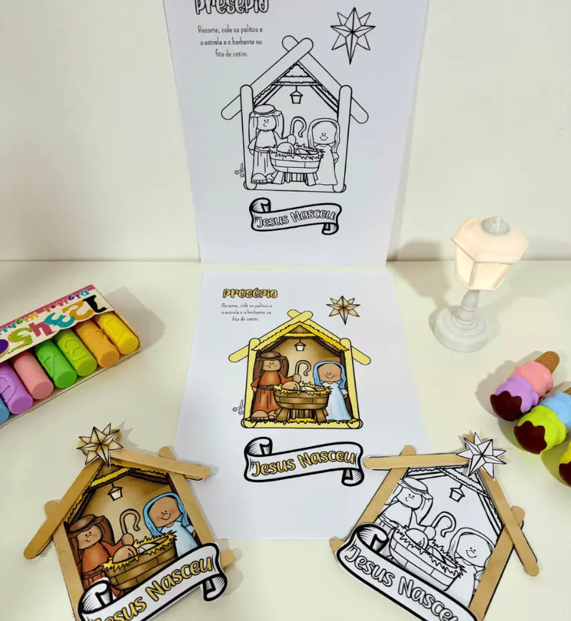 Presépio de Palitos: Atividade de Natal em PDF para Imprimir — amostra 4: Para quem é indicado