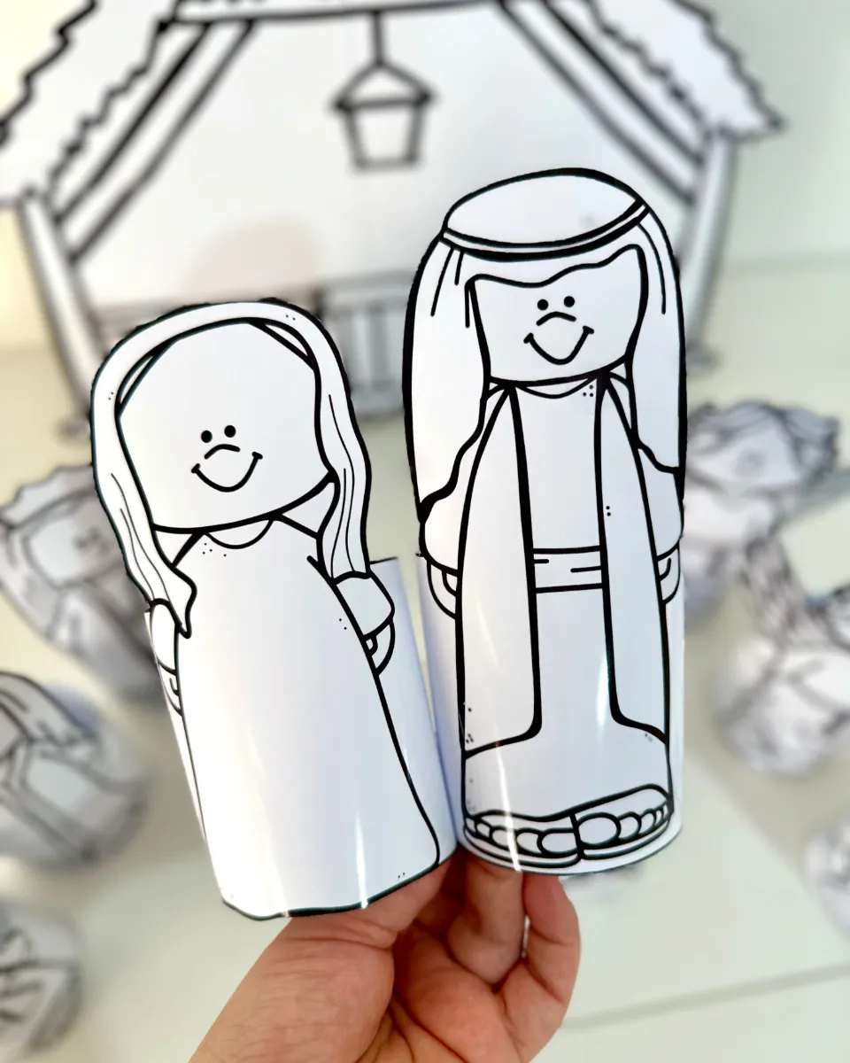 Presépio de Papel para Colorir – Atividade de Natal — Atividades para Educação Infantil: Presépio de mesa 3D para colorir,…