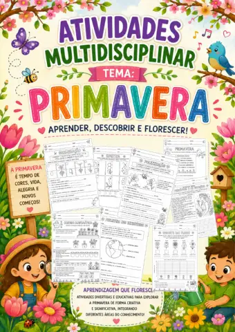 Primavera: 16 atividades pedagógicas para imprimir — capa do material
