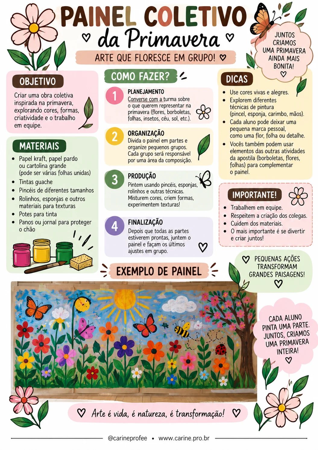 Primavera em arte opara educação infantil.pdf — amostra 1: Apostila Primavera em Arte + Moldes