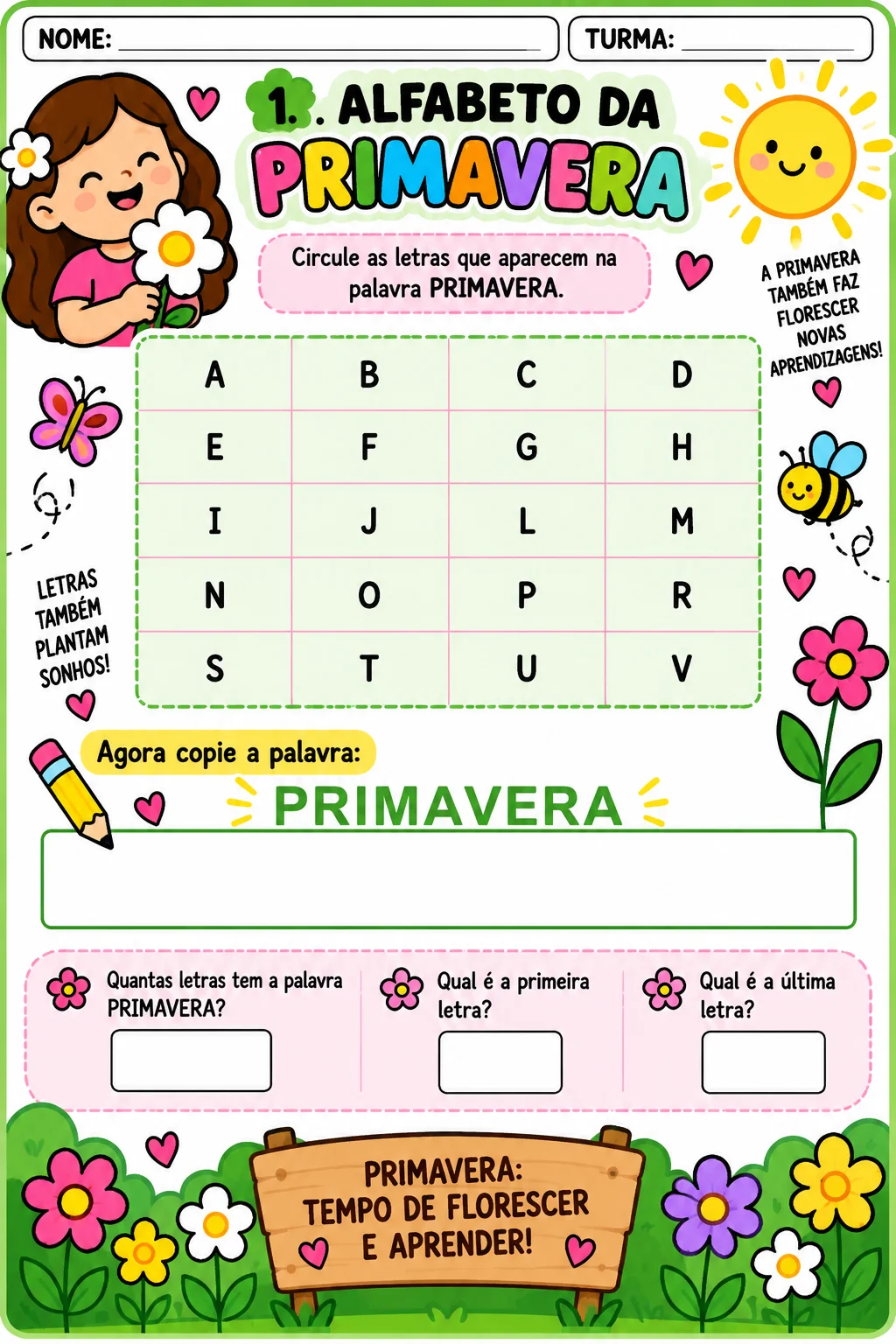 PRIMAVERA NA ALFABETIZAÇÃO- ANOS INICIAIS — amostra 1: O material Primavera na Alfabetização reúne 15 atividades lúdicas e…