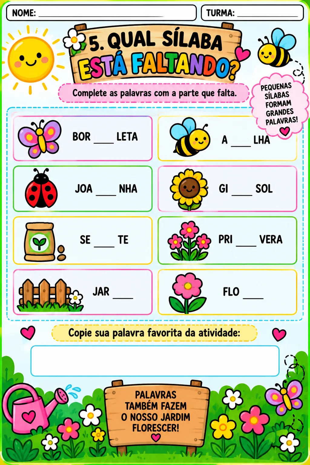PRIMAVERA NA ALFABETIZAÇÃO- ANOS INICIAIS — amostra 5: O material Primavera na Alfabetização reúne 15 atividades lúdicas e…