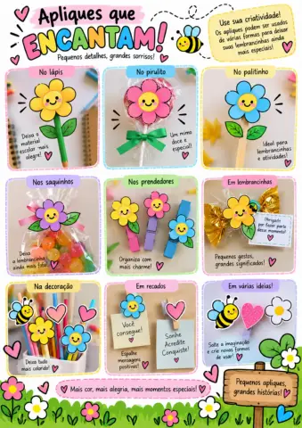 Primavera na escola: Kit de Lembrancinhas, Apliques e Atividades — amostra 1: PRIMAVERA NA ESCOLA – Kit de Lembrancinhas,…