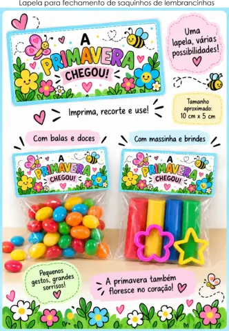 Primavera na escola: Kit de Lembrancinhas, Apliques e Atividades — amostra 2: Um kit completo e criativo para celebrar a…