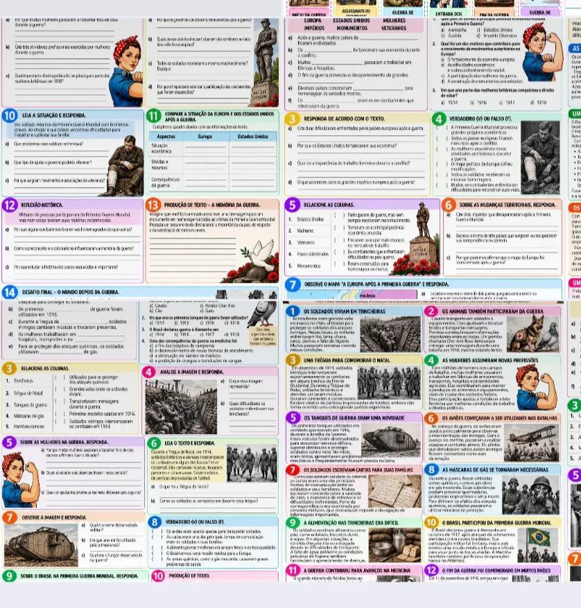 📚🌍 PRIMEIRA GUERRA MUNDIAL – 9 ° ano- História — amostra 1: ✨ Material completo para trabalhar a Primeira Guerra Mundial…