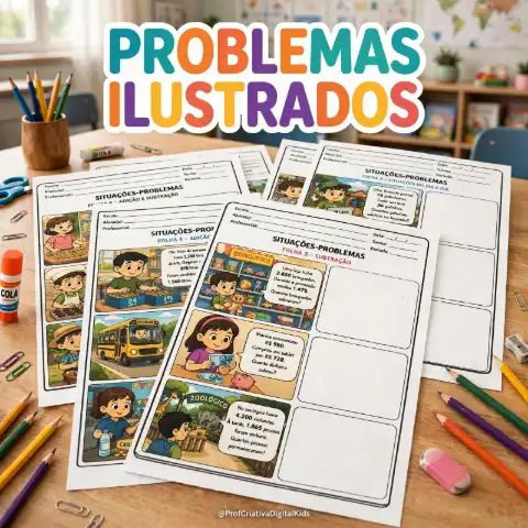 Problema Ilustrados - Matemática 3° ao 5° anos — capa do material