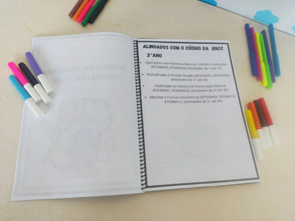 Problemas Matemáticos 3º Ano – 40 Atividades — amostra 4: Apostila com 40 atividades de problemas matemáticos para o 3º…