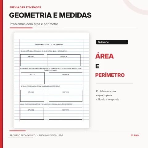 Problemas Matemáticos 5º Ano – Apostila com 60 Questões em PDF — amostra 1: Entrega: arquivo digital.