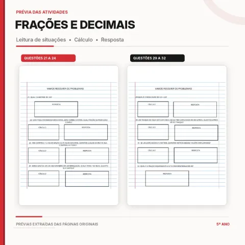 Problemas Matemáticos 5º Ano – Apostila com 60 Questões em PDF — amostra 2: Apostila de Problemas Matemáticos 5º Ano em PDF…