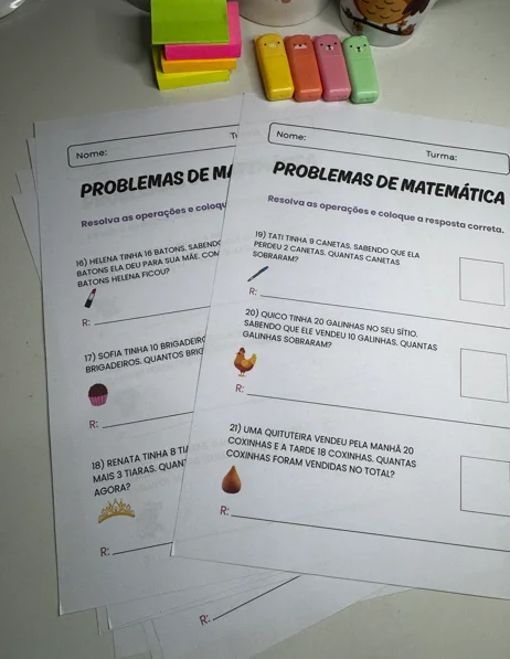 PROBLEMINHAS DE MATEMÁTICA – 2º ANO | ADIÇÃO E SUBTRAÇÃO! — amostra 4: Com a Apostila 150 Probleminhas de Matemática para o…