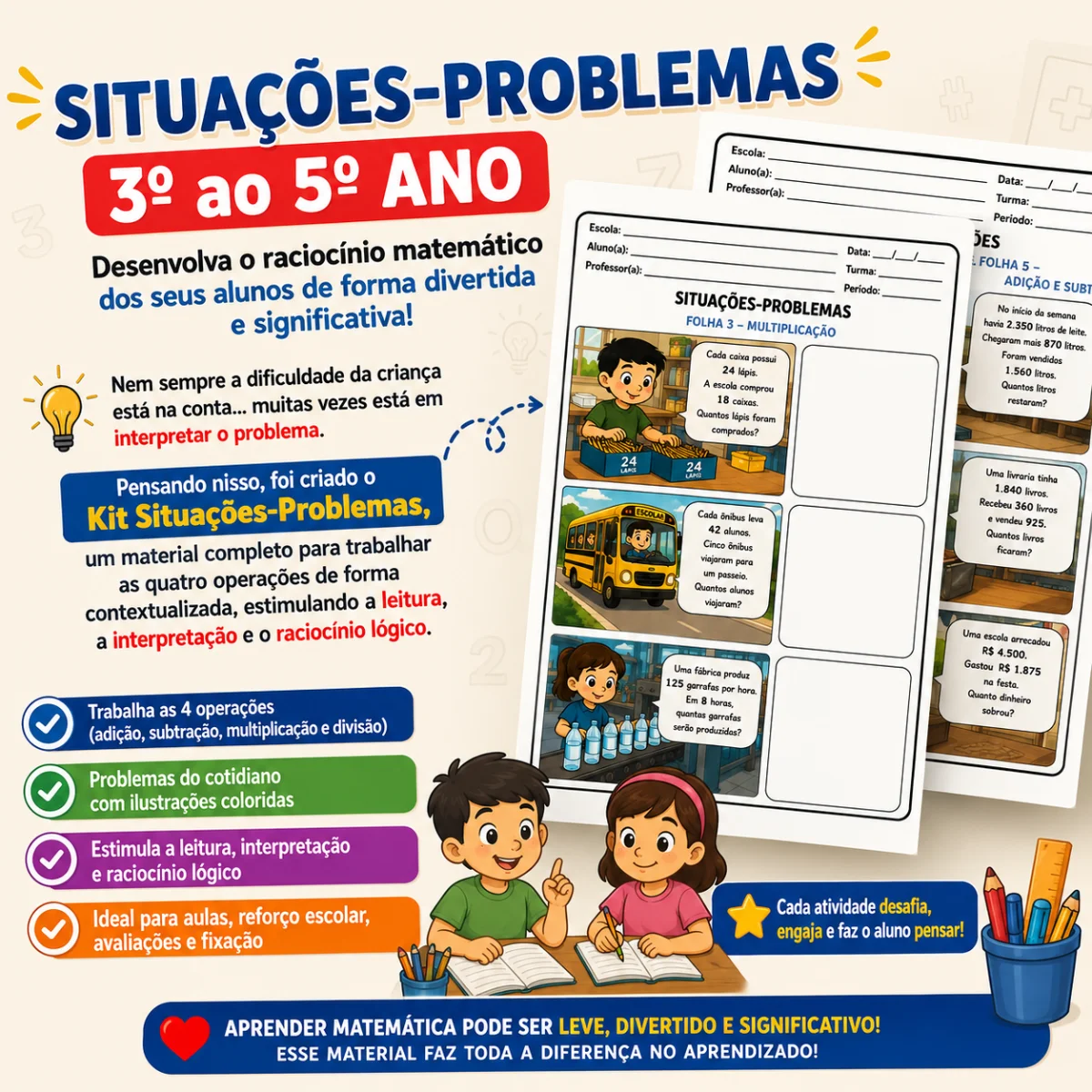 PROBLEMINHAS ILUSTRADOS - ANOS INICIAIS ALFABETIZAÇÃO — capa do material