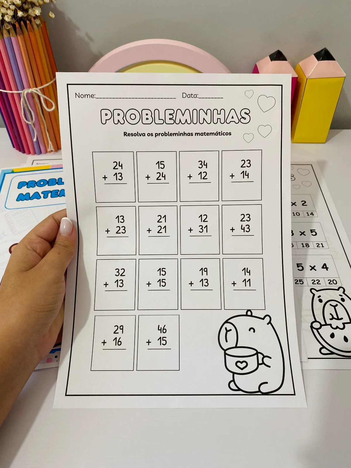 Probleminhas Matemáticos com Capivaras – Ensino Fundamental 1 — amostra 3: Formato e entrega Probleminhas Matemáticos com Capivaras – Ensino Fundamental 1 — amostra 3: Formato e entrega