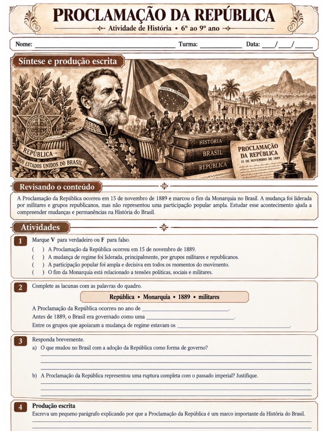 Proclamação da República – 5 Atividades Ilustradas em PDF — amostra 3: Kit com 5 atividades ilustradas sobre a Proclamação… Proclamação da República – 5 Atividades Ilustradas em PDF — amostra 3: Kit com 5 atividades ilustradas sobre a Proclamação…