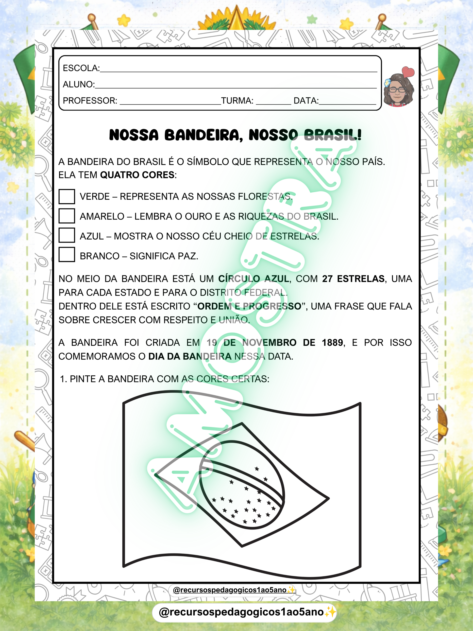 🇧🇷🎯 Proclamação da República, Símbolos Nacionais e Dia da Bandeira — amostra 2: 🇧🇷 Material sobre Proclamação da… 🇧🇷🎯 Proclamação da República, Símbolos Nacionais e Dia da Bandeira — amostra 2: 🇧🇷 Material sobre Proclamação da…