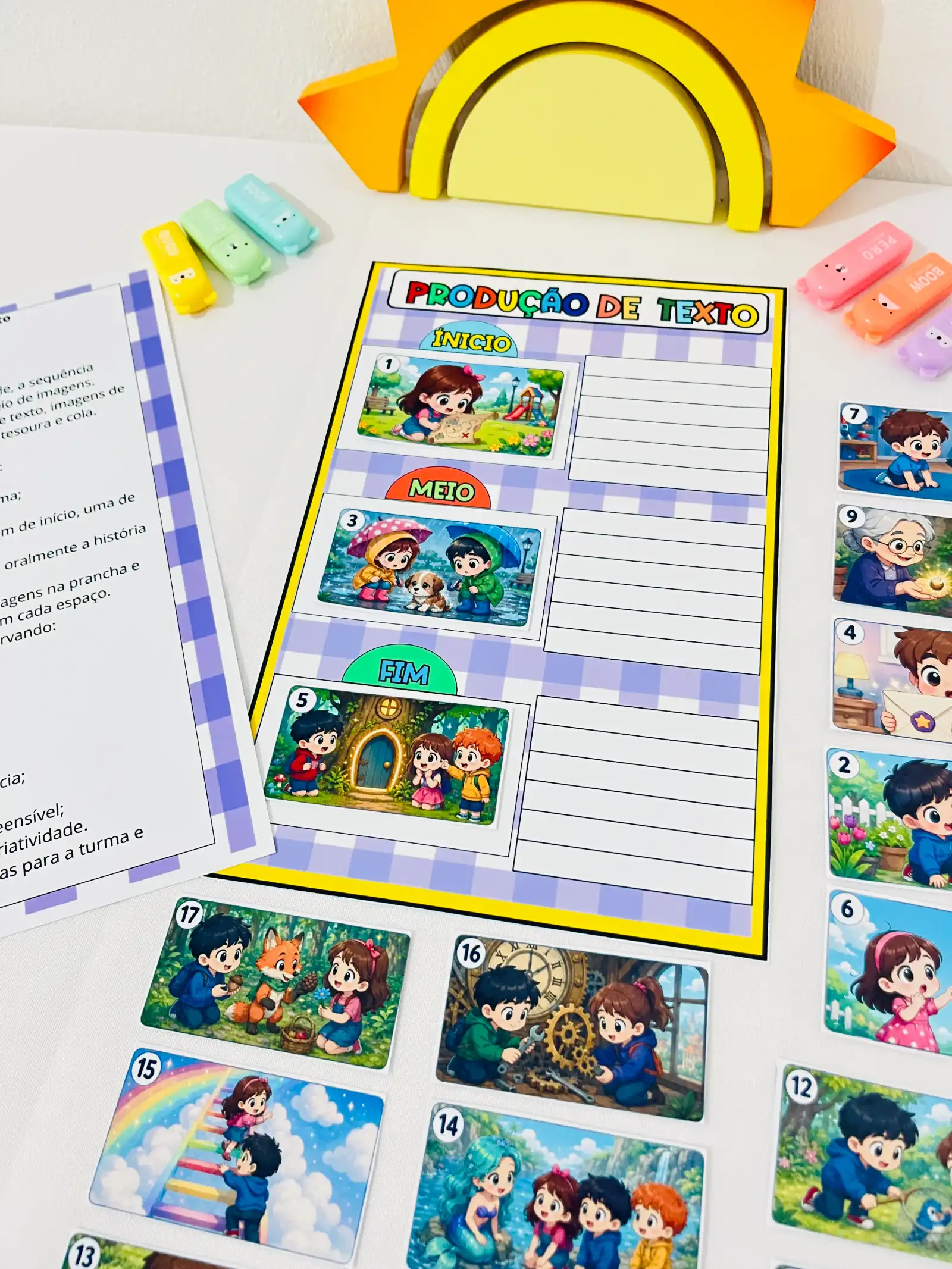 Produção de Texto com Imagens – Início, Meio e Fim - 2º ao 5º Ano — Português para 5º ano: Recurso pedagógico com 60 cenas…