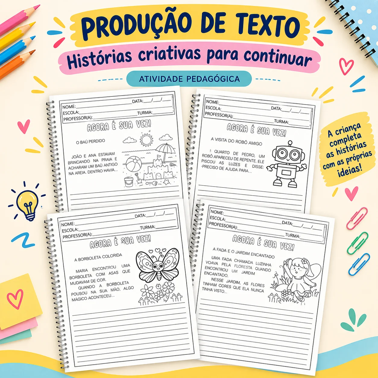 Produção de Texto: Histórias Criativas — capa do material