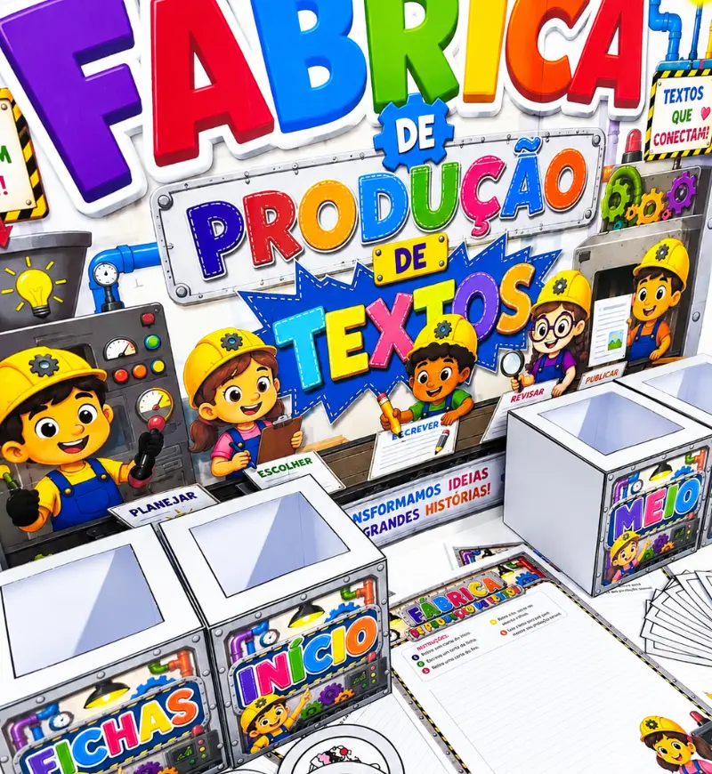 Produção de textos: fábrica de histórias em PDF para imprimir — amostra 5: Transforme a escrita em uma experiência criativa…
