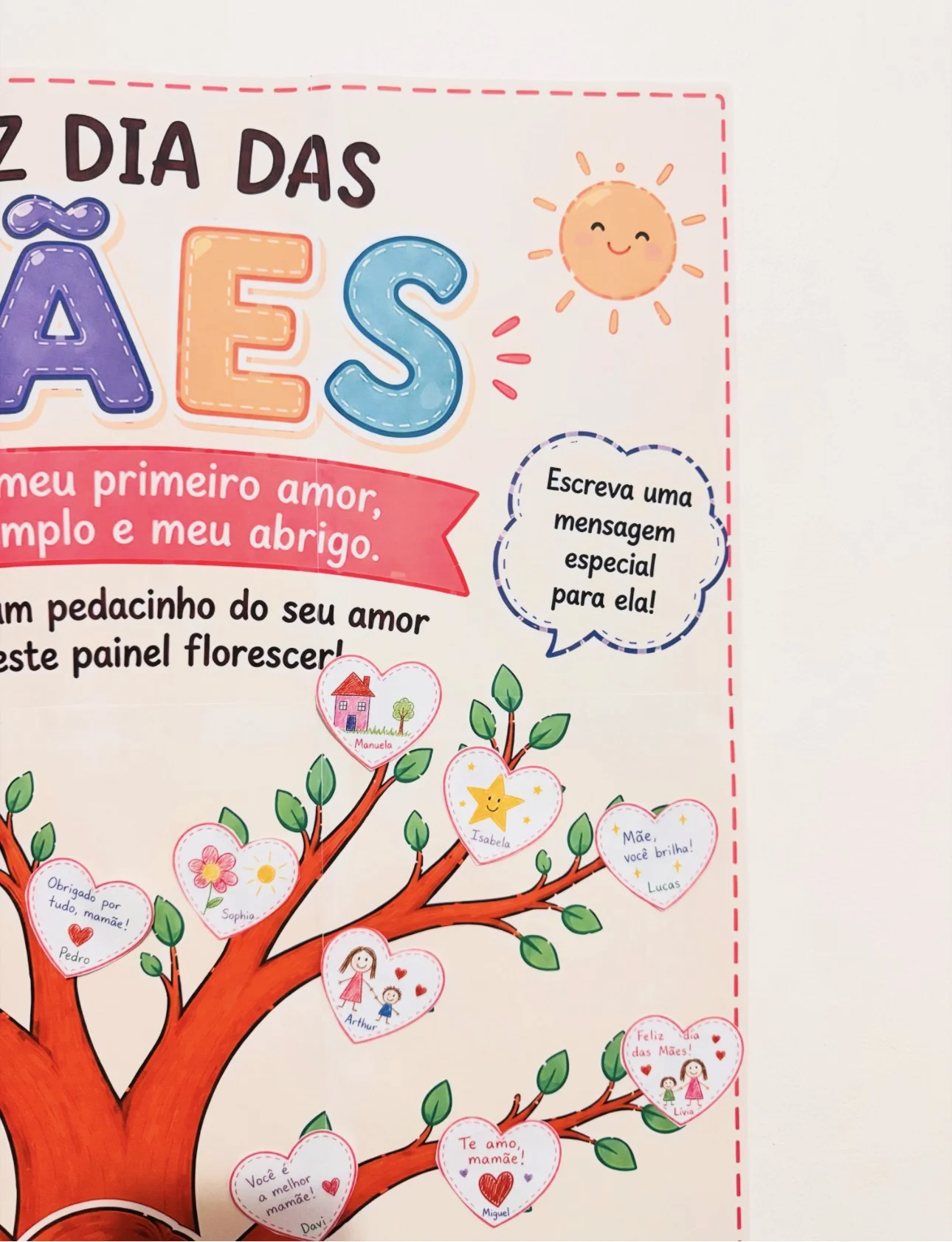 Painel árvore de amor dia das mães — amostra 5: Painel árvore de amor Dia das Mães 💖🌸 Encante sua turma com este lindo…
