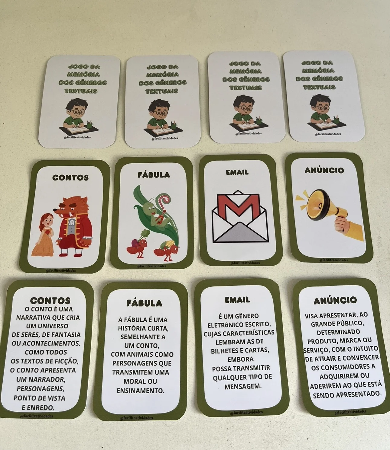 Jogo da memória dos gêneros textuais — amostra 3: 📚 JOGO DA MEMÓRIA DOS GÊNEROS TEXTUAIS 📚 Transforme o estudo dos…