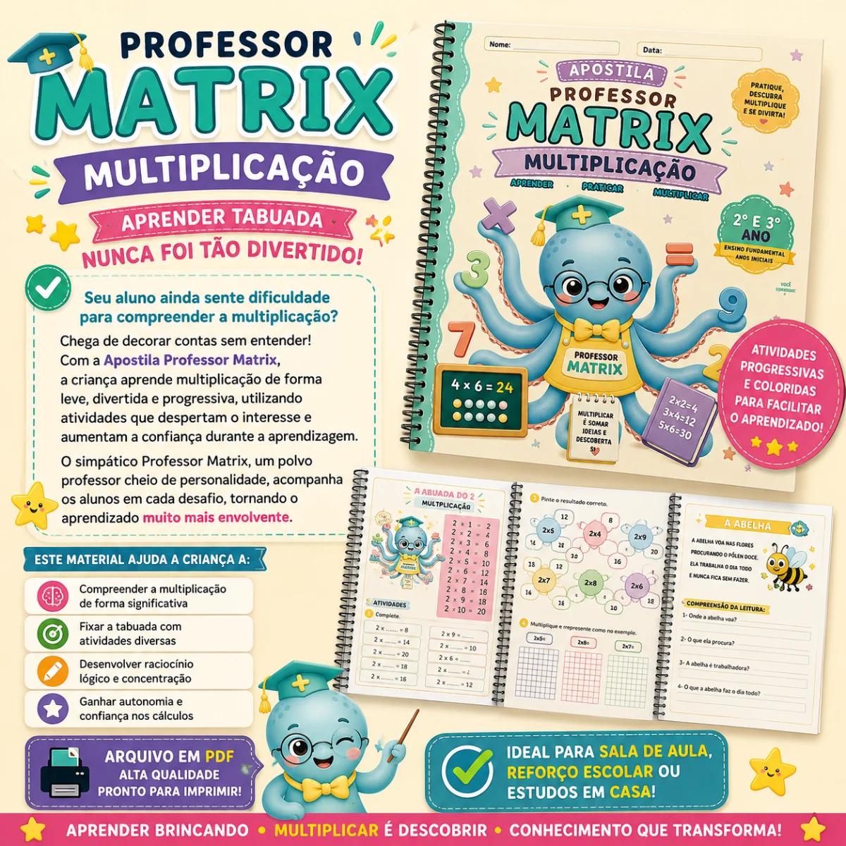 🐙 Professor Matrix – Multiplicação OPERAÇÕES - ENSINO FUNDAMENTAL — capa do material