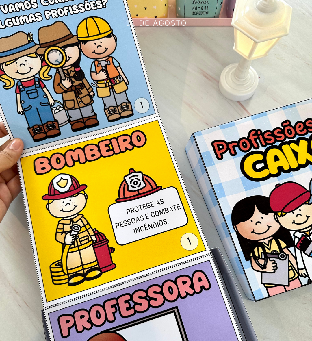Profissões na Caixa: PDF para Educação Infantil — amostra 7: Explore diferentes profissões com um livro ilustrado em PDF…
