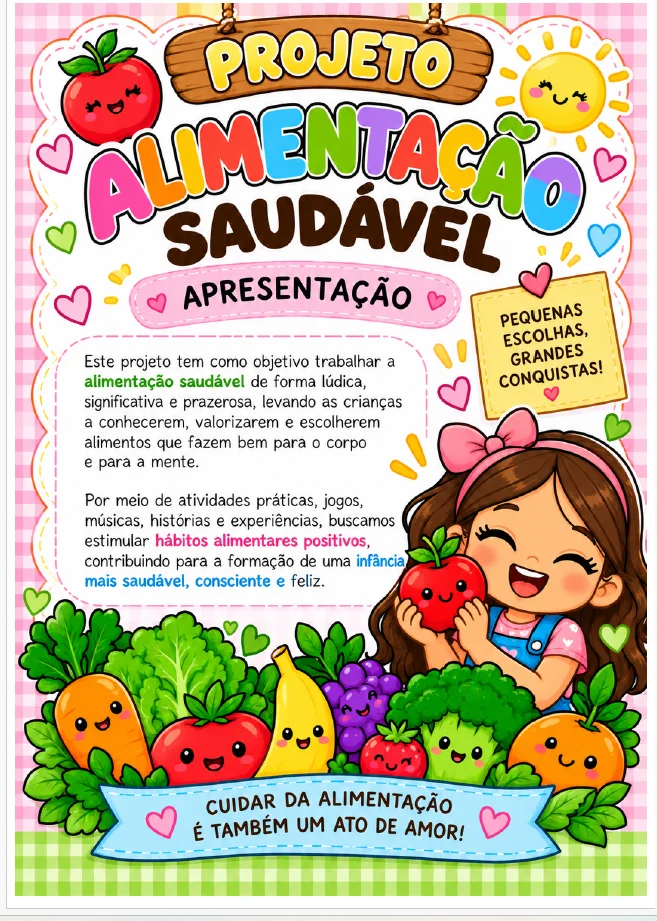 🍎🥦 PROJETO ALIMENTAÇÃO SAUDÁVEL 🥕🍓INFANTIL E ANOS INICIAIS — amostra 2: Ideal para professores da Educação Infantil e…