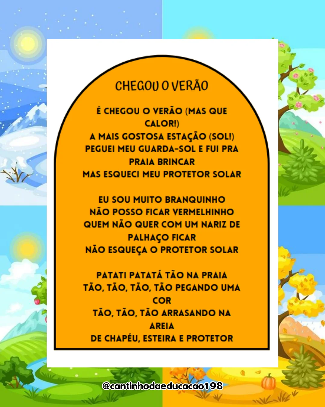 Projeto as 4 estações – Material Pedagógico — amostra 4: Um projeto completo e lúdico para explorar as quatro estações do… Projeto as 4 estações – Material Pedagógico — amostra 4: Um projeto completo e lúdico para explorar as quatro estações do…