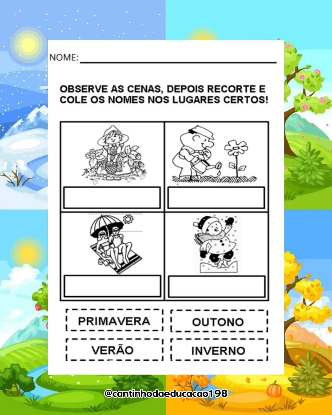 Projeto as 4 estações – Material Pedagógico — amostra 7: Um projeto completo e lúdico para explorar as quatro estações do… Projeto as 4 estações – Material Pedagógico — amostra 7: Um projeto completo e lúdico para explorar as quatro estações do…