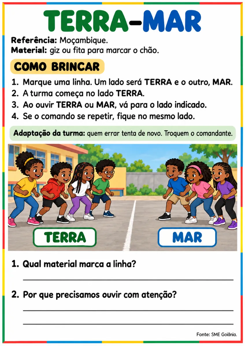 Projeto Brincadeiras Africanas. Atividades para fundamental 1 — amostra 1: A imagem de divulgação representa uma sugestão…