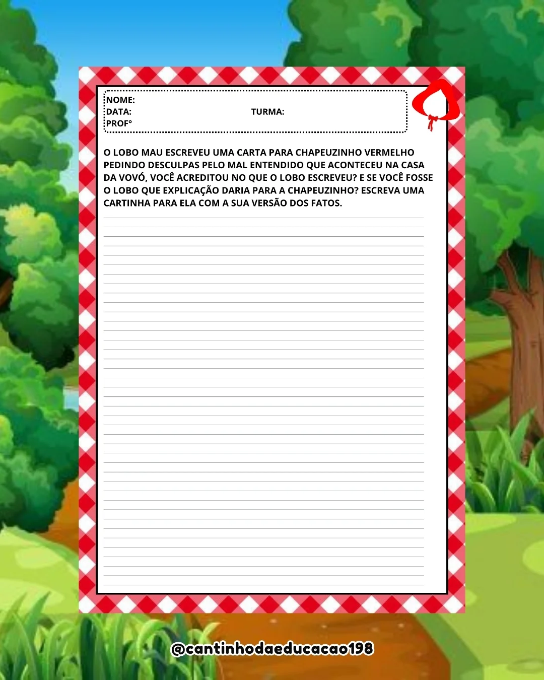 PROJETO CHAPEUZINHO VERMELHO – PDF para Imprimir — amostra 1: O que vem no material