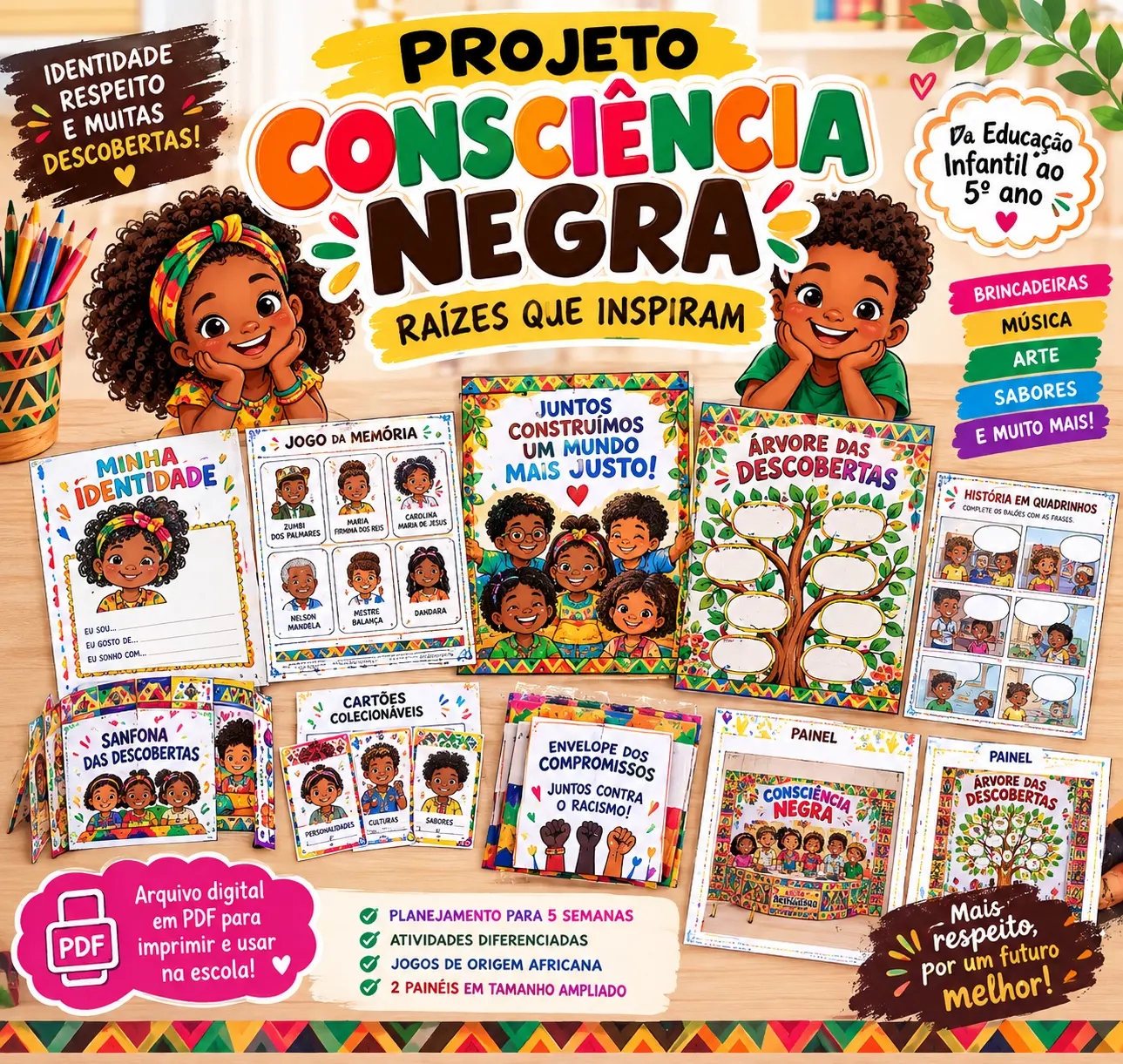 Projeto Consciência Negra | Educação Infantil ao 5º Ano — capa do material