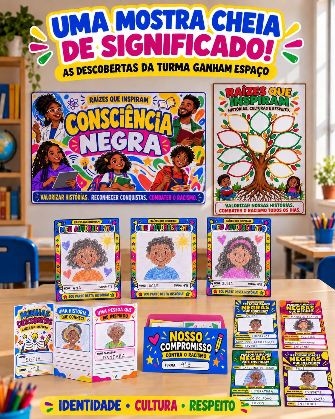 Projeto Consciência Negra Raízes que Inspiram PDF — amostra 5: Projeto Consciência Negra completo com atividades BNCC,…