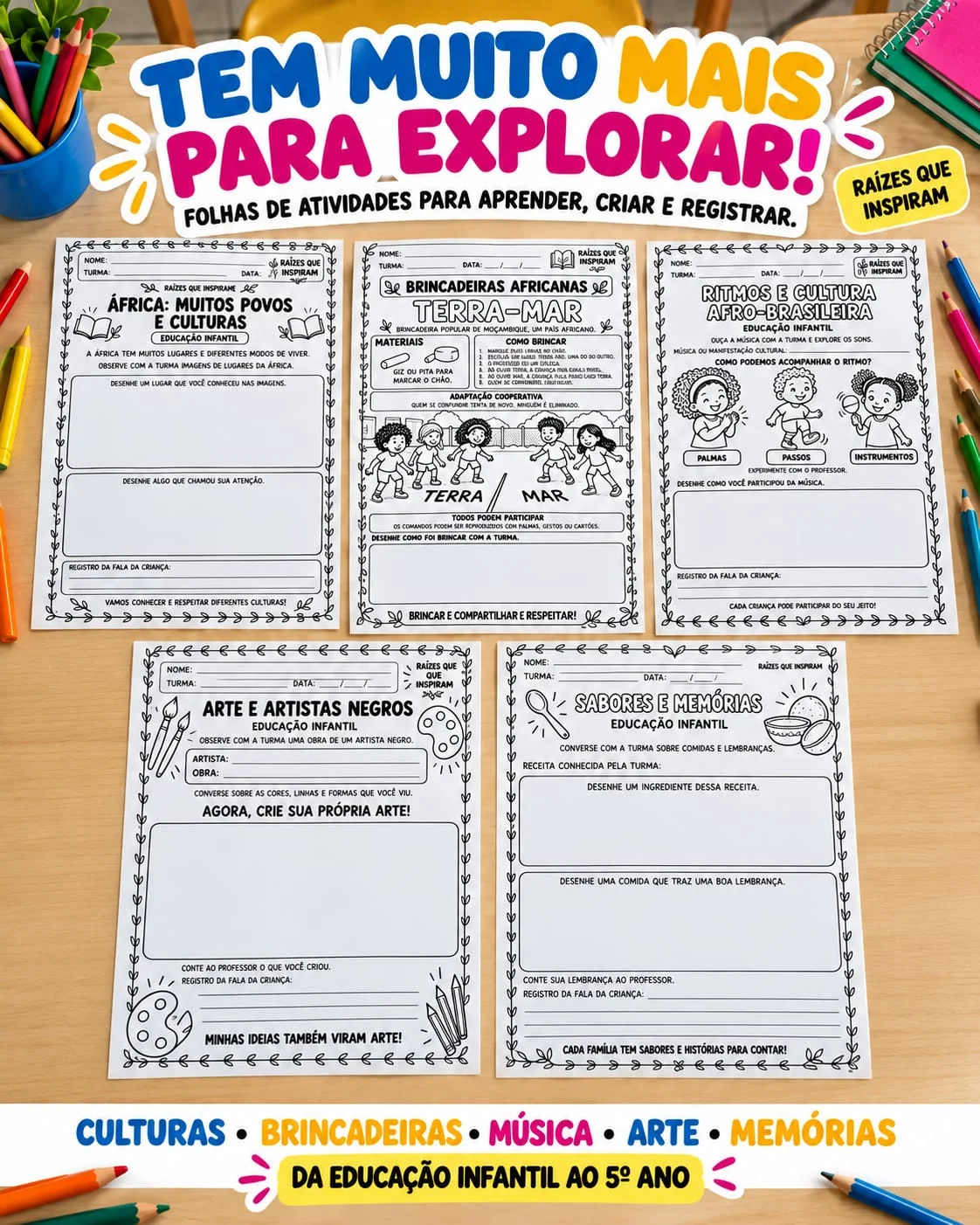 Projeto Consciência Negra Raízes que Inspiram — amostra 5: Projeto Consciência Negra em PDF com atividades da Educação…