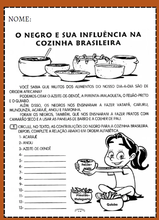 PROJETO CONSCIÊNCIA NEGRA – RESPEITAR E VALORIZAR! ANOS INICIAIS — amostra 6: Um material pensado para trabalhar a…