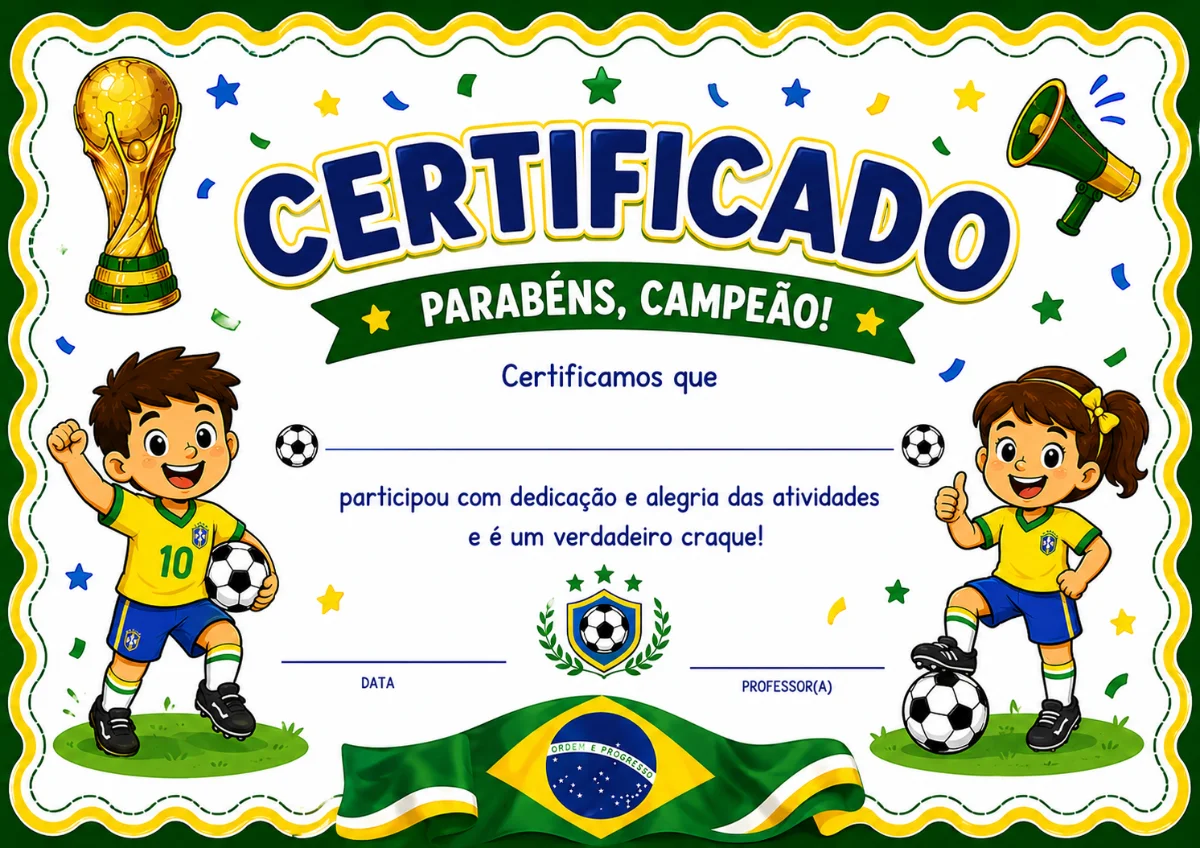 Projeto Copa para Educação Infantil. Kit encantador — amostra 3: Um kit pedagógico completo, lúdico e encantador para…