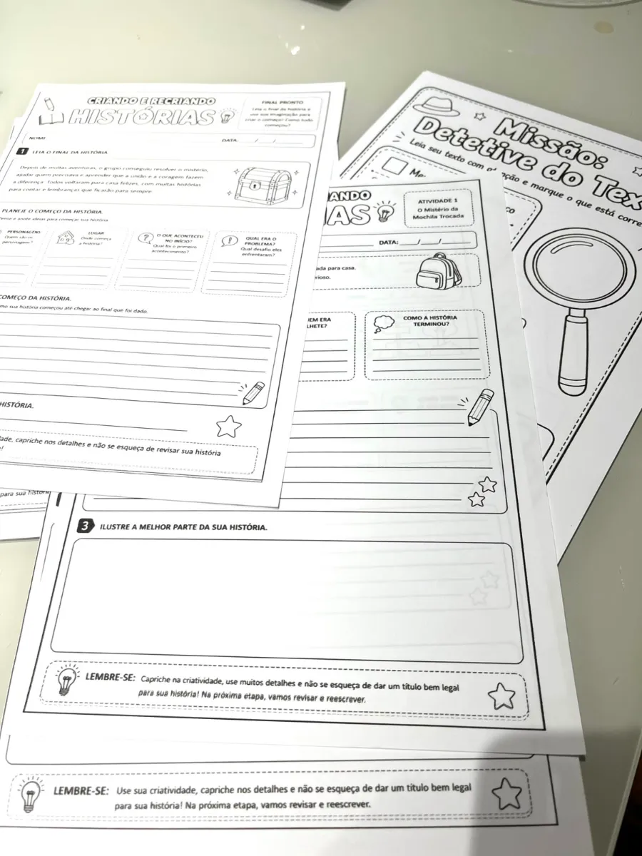 Projeto Criando e Recriando Histórias - Português 3° ano — amostra 4: Com o projeto Criando e Recriando Histórias, a…
