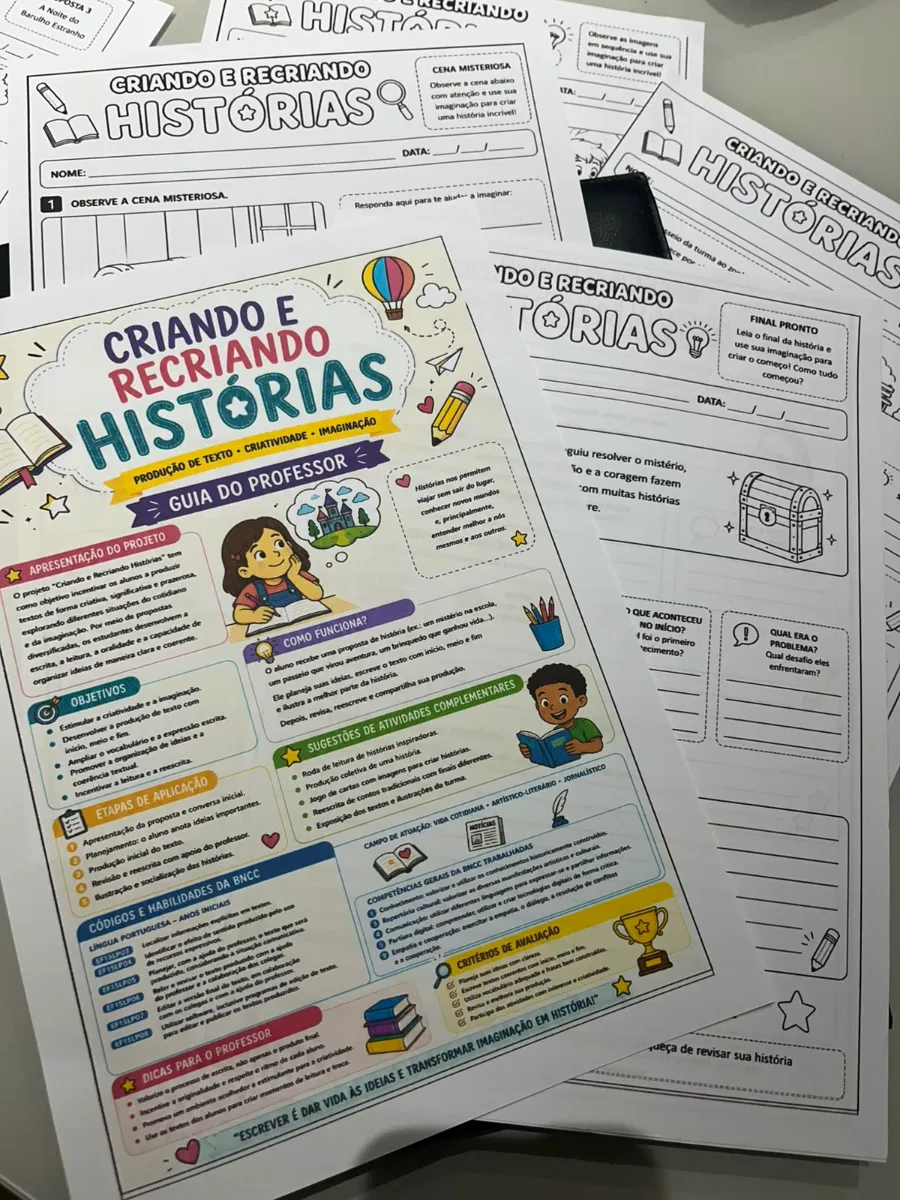 Projeto Criando e Recriando Histórias - Português 3° ano — amostra 5: Com o projeto Criando e Recriando Histórias, a…