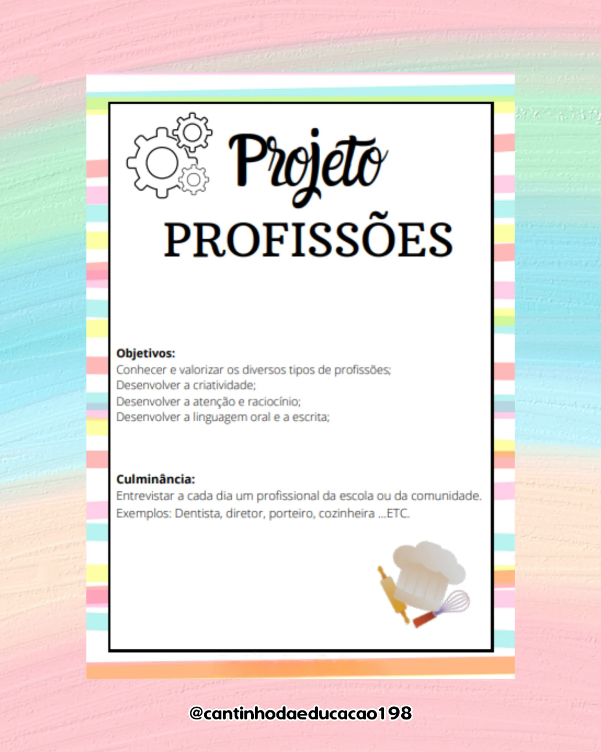 Projeto das profissões – Material Pedagógico — amostra 1: O que vem no material