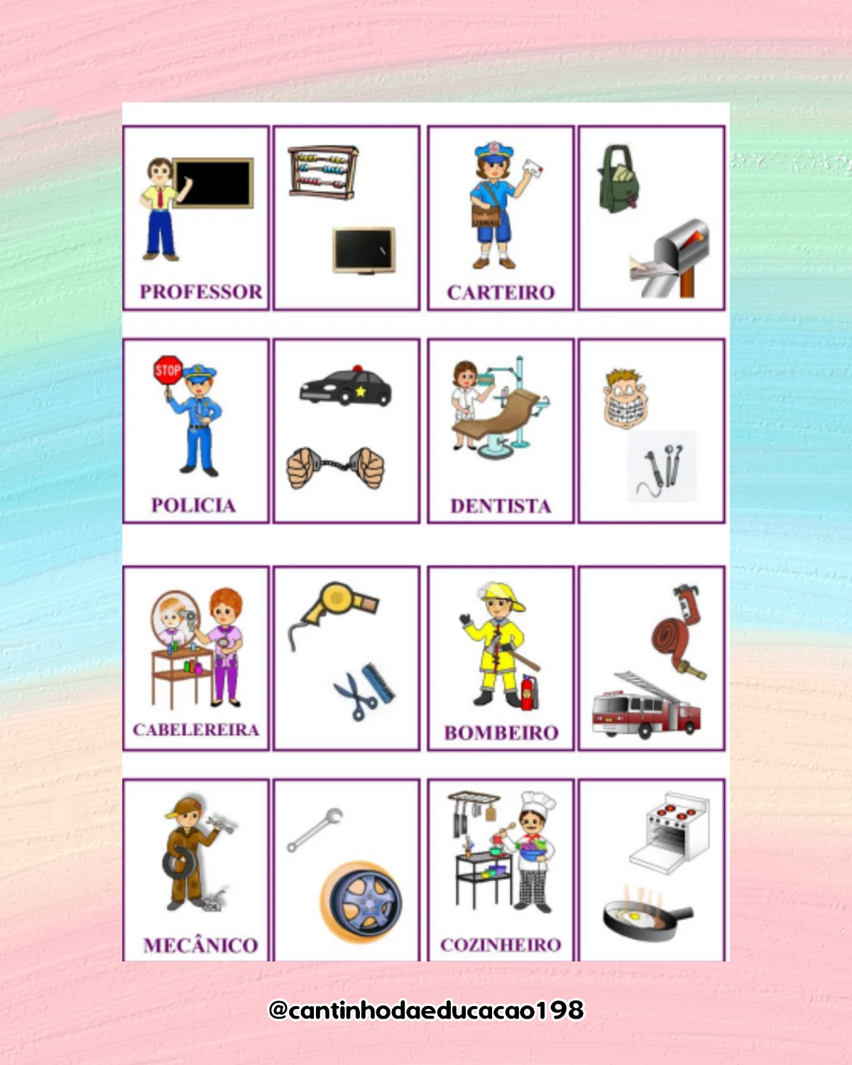 Projeto das profissões – Material Pedagógico — amostra 2: Um projeto completo e lúdico para apresentar às crianças…