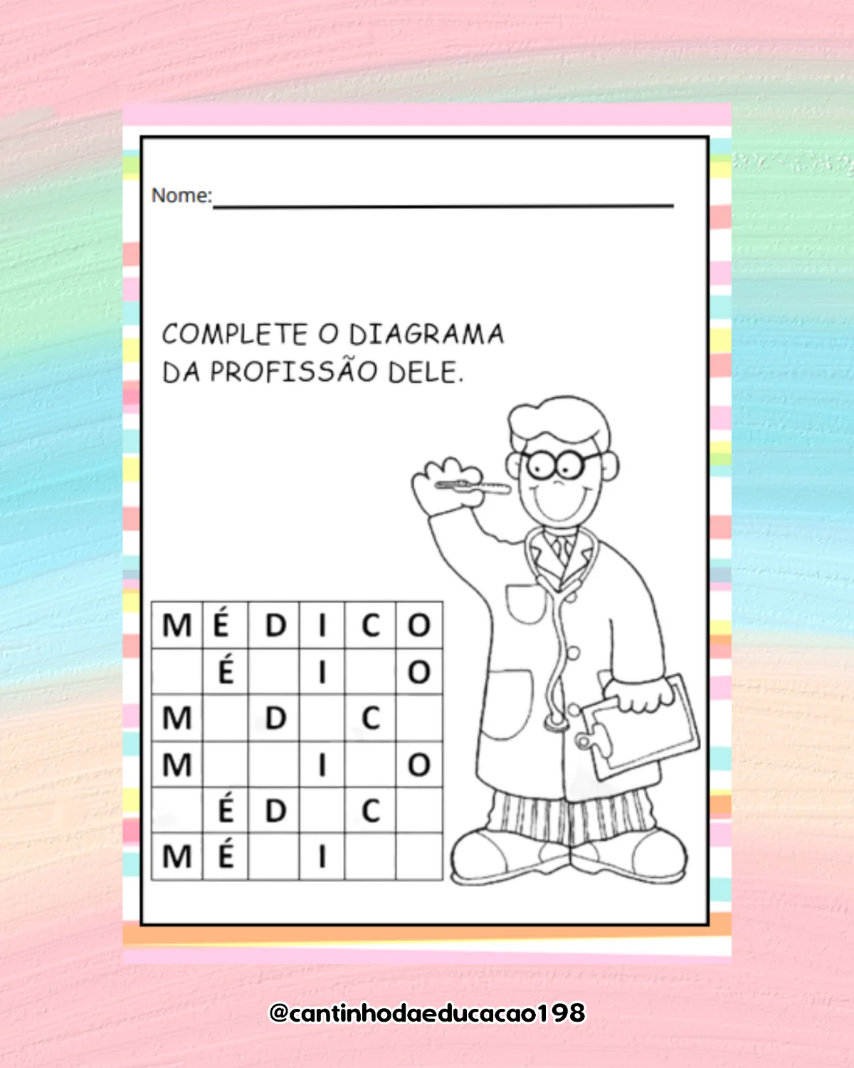 Projeto das profissões – Material Pedagógico — amostra 5: Um projeto completo e lúdico para apresentar às crianças…