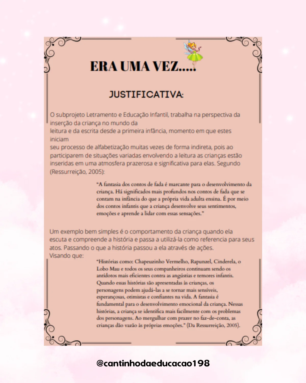 Projeto de leitura – contos de fada – Material Pedagógico — amostra 2: Um projeto completo e encantador para despertar o… Projeto de leitura – contos de fada – Material Pedagógico — amostra 2: Um projeto completo e encantador para despertar o…