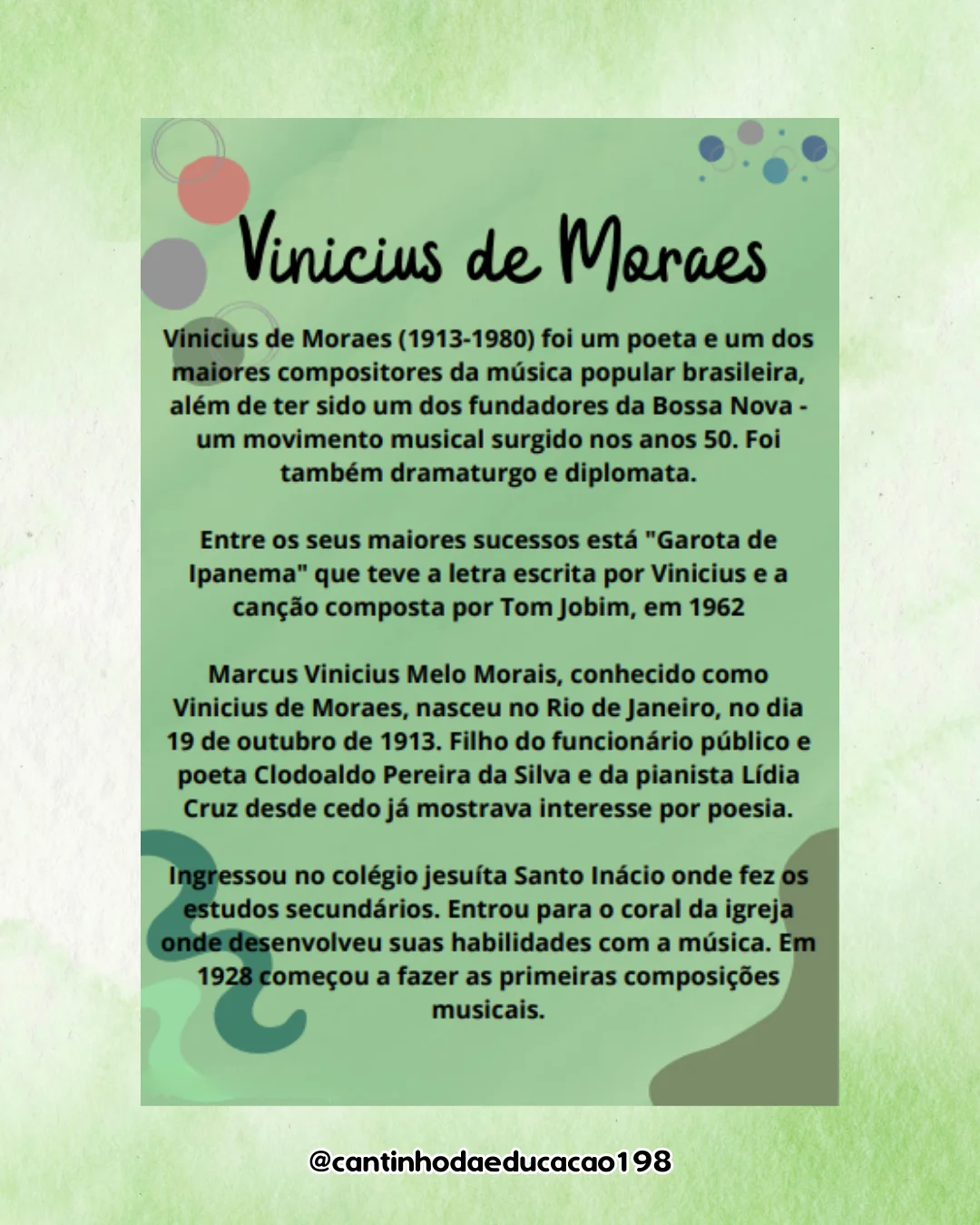 Projeto de leitura vinicius de moraes – Material Pedagógico — amostra 1: O que vem no material