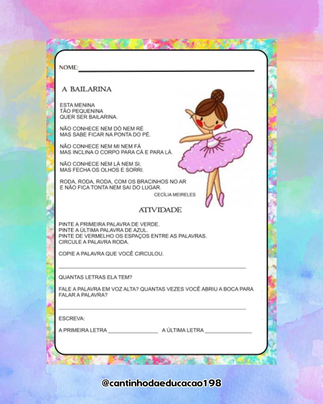 Projeto de poesias – cecília meireles – Material Pedagógico — amostra 7: Um projeto encantador para explorar a poesia, a…
