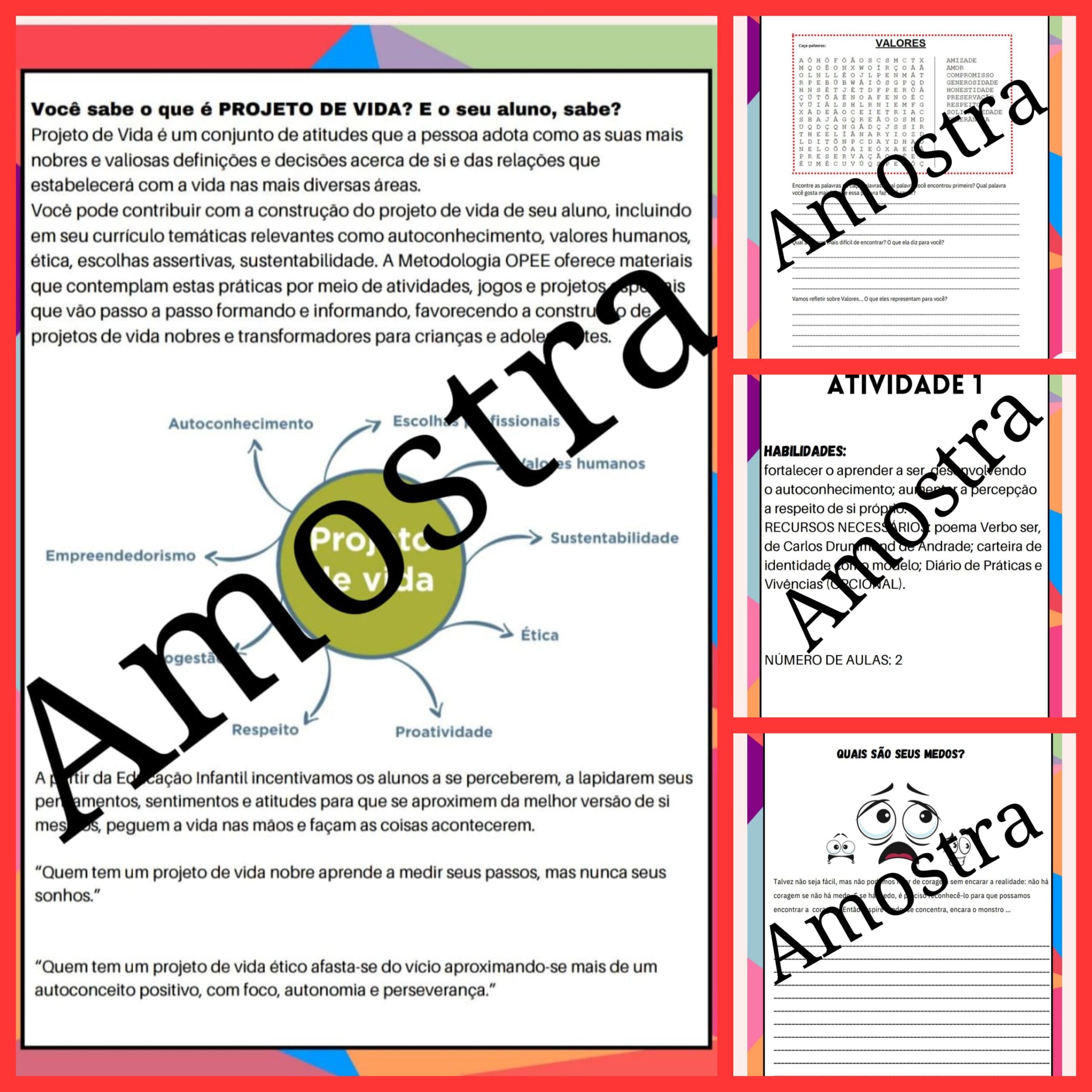 Projeto de vida - anos iniciais – PDF para Imprimir — amostra 1: O que vem no material