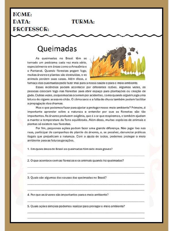 PROJETO DESMATAMENTO E QUEIMADAS –ANOS INICIAIS CIÊNCIAS🌎💚 — amostra 2: Projeto Desmatamento e Queimadas é um material…