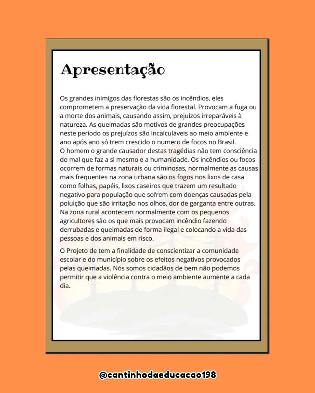 Projeto desmatamentos e queimadas – PDF para Imprimir — amostra 6: Material completo e pronto para uso