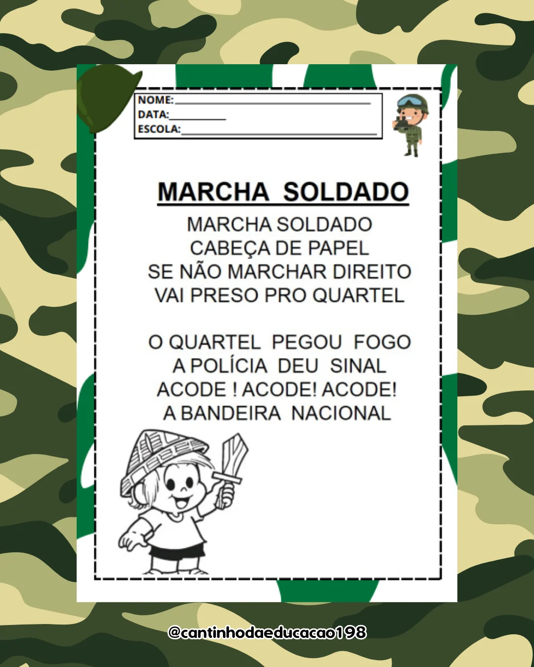 Projeto dia do soldado – Material Pedagógico — amostra 2: Um projeto completo para trabalhar o Dia do Soldado de forma…